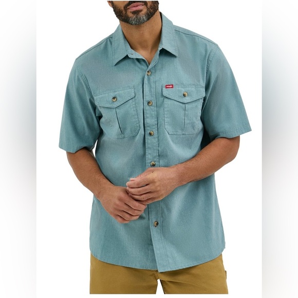 Wrangler Mens Short Sleeve Hero Twill Shirt - Picture 1 of 4